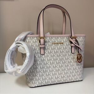 Michael Kors Pink and Cream Signature Tote
